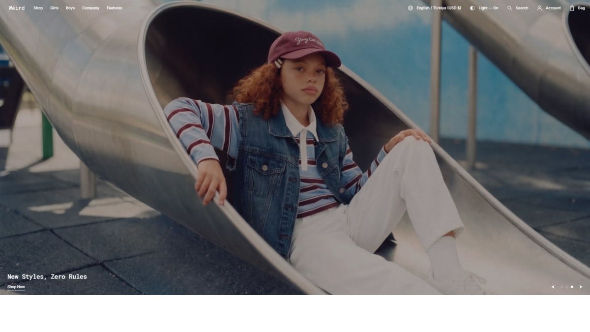 Weird Shopify theme