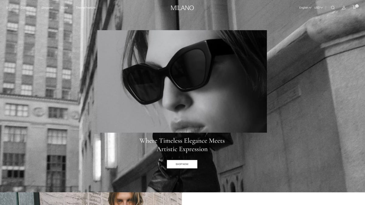 Milano Shopify theme