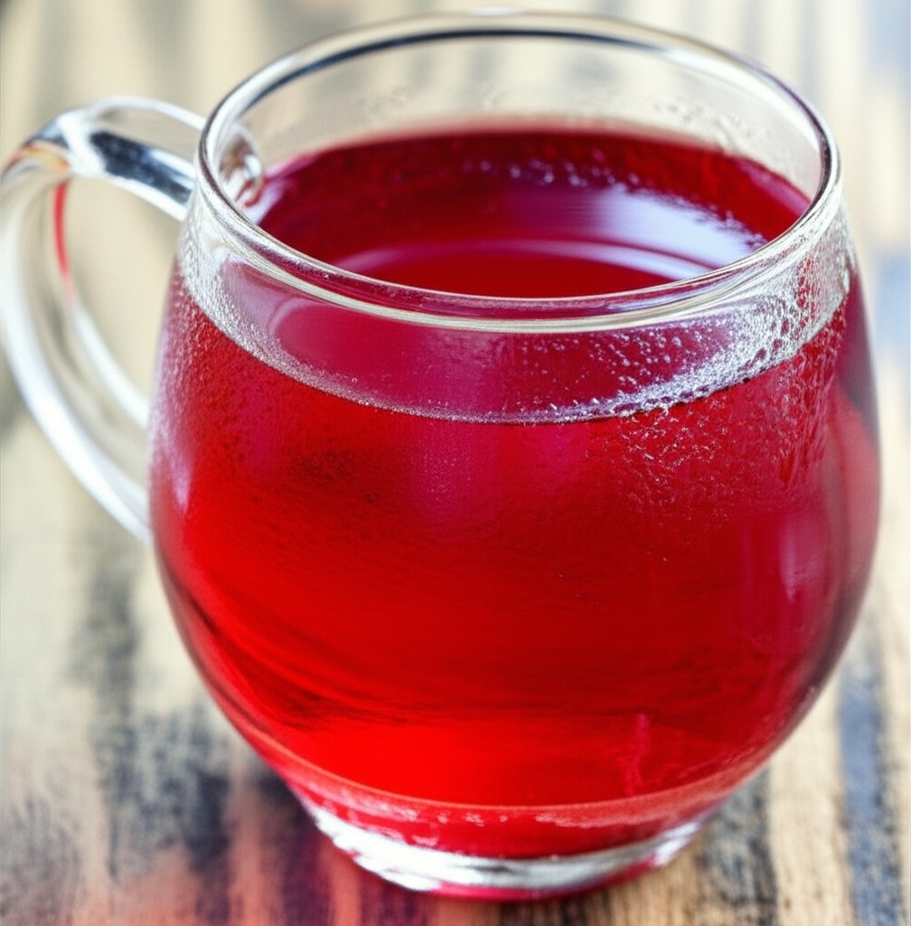 A cup of unsweetened zobo (hibiscus tea)