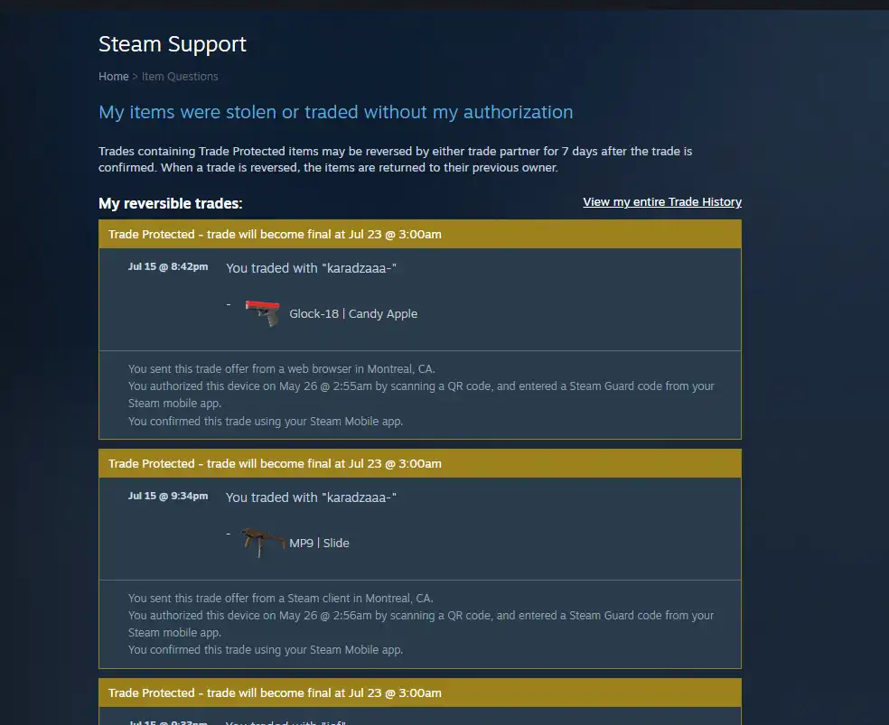 Reversable Steam Trade