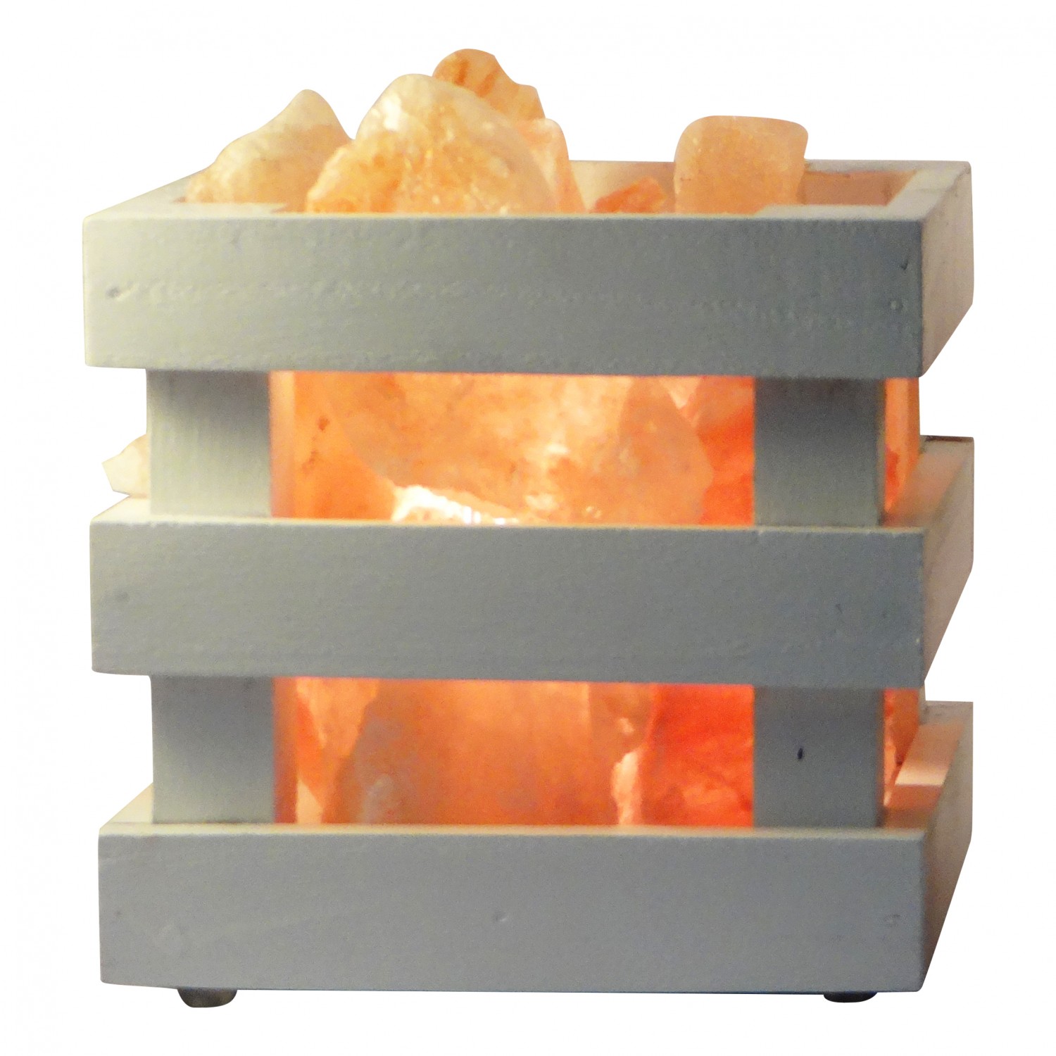 Wooden Basket with Salt Chunks