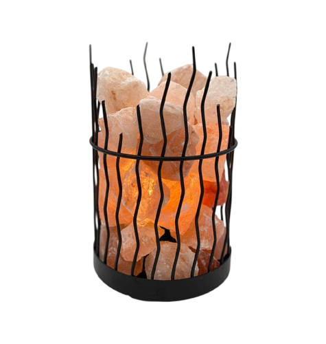 Iron Basket Fire With Salt Chunks