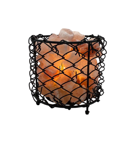 Iron Basket Round Cage With Salt Chunks