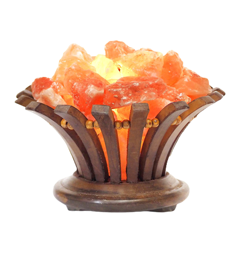 Wooden Flower Basket With Salt Chunks 2