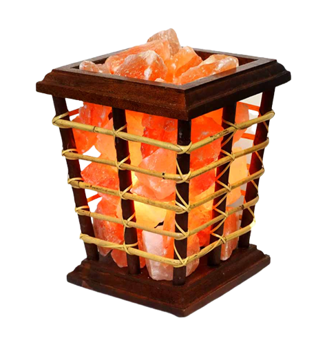 Wooden Vase Basket With Salt Chunks 2