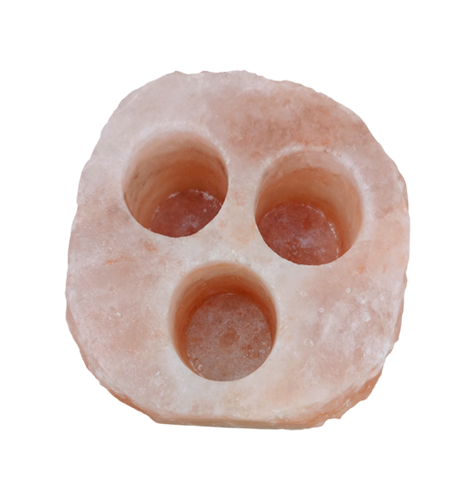 Natural Salt Candle Holder 3 Hole