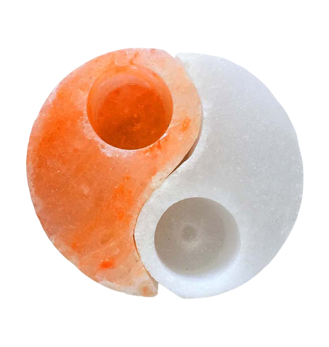 Ying Yang Shape Salt Candle Holder