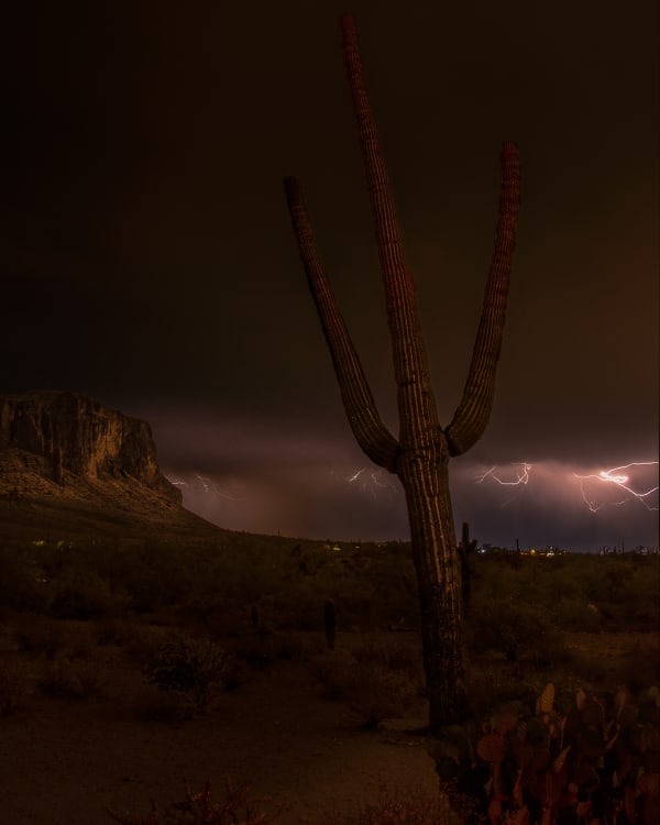 Monsoon Lightning at Superstition Mountain — Fine Art Print by Southbound Studios