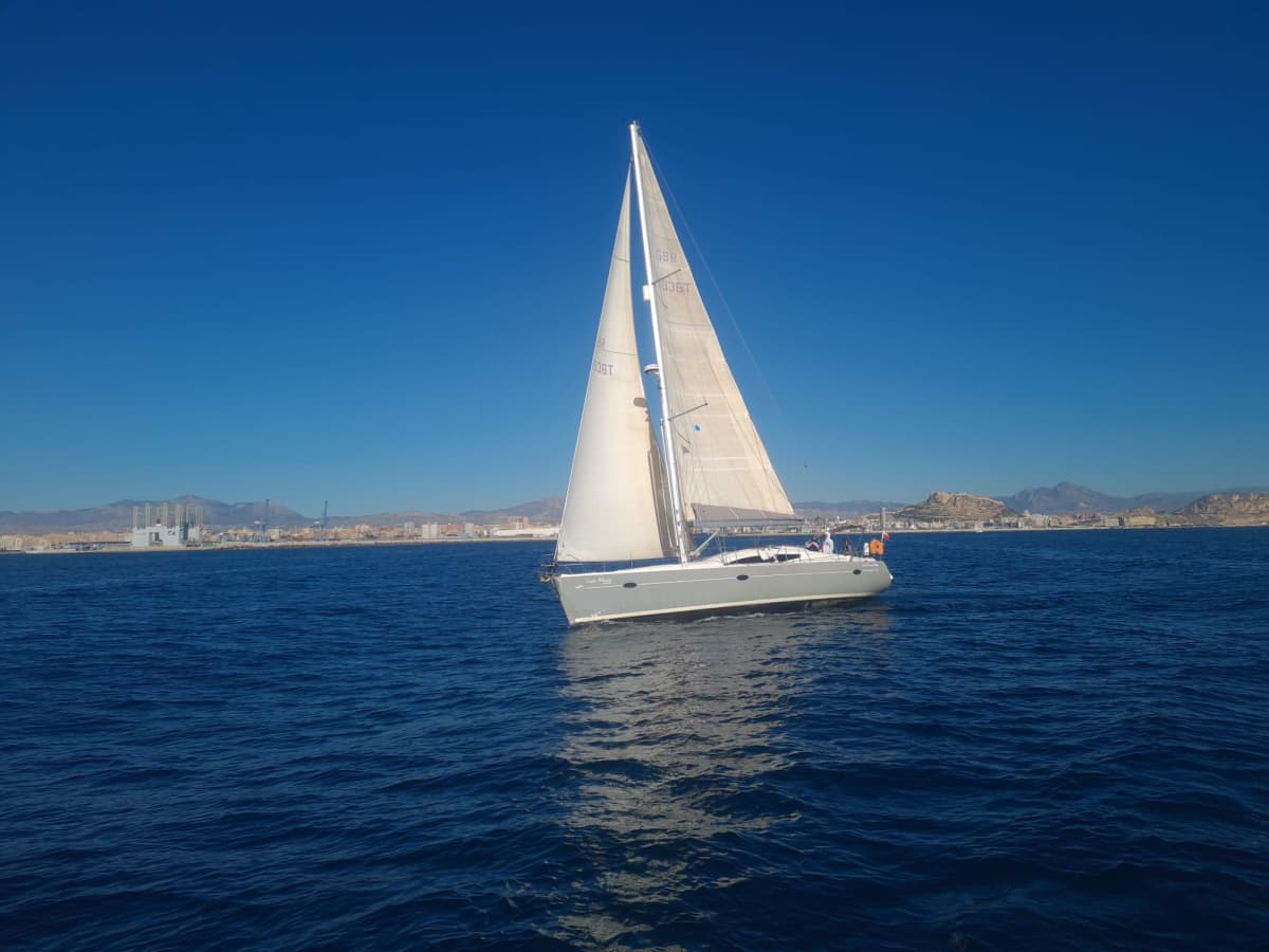 Sailing yacht off Alicante during a half-day coastal sail