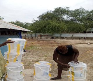 Installation of WASH items at Keew PHCC and distributing them to department for clean water.