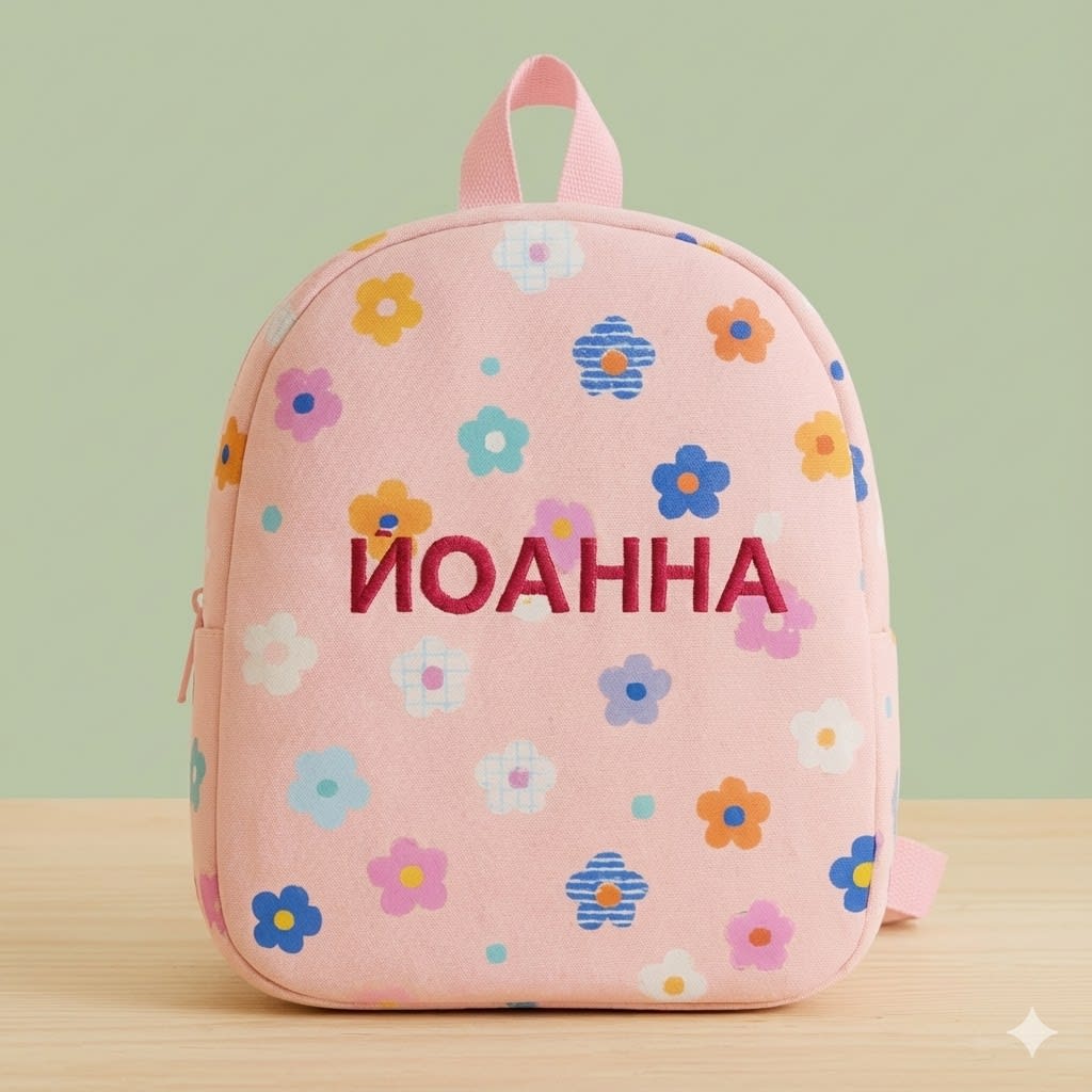 Персонализирана детска раничка „Шарени цветя“