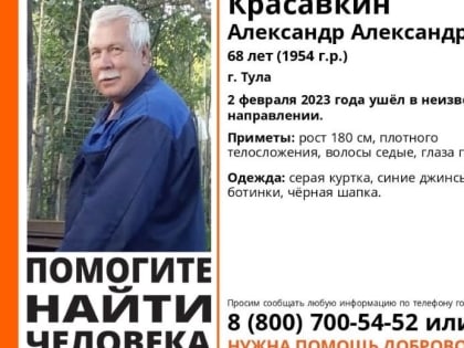 В Туле 2 дня ищут пенсионера, ушедшего в неизвестном направлении
