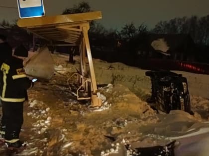 В поселке Восточный Тульской области пьяный водитель снес остановку