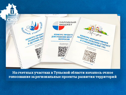 На счетных участках в Тульской области началось очное голосование за региональные проекты развития территорий