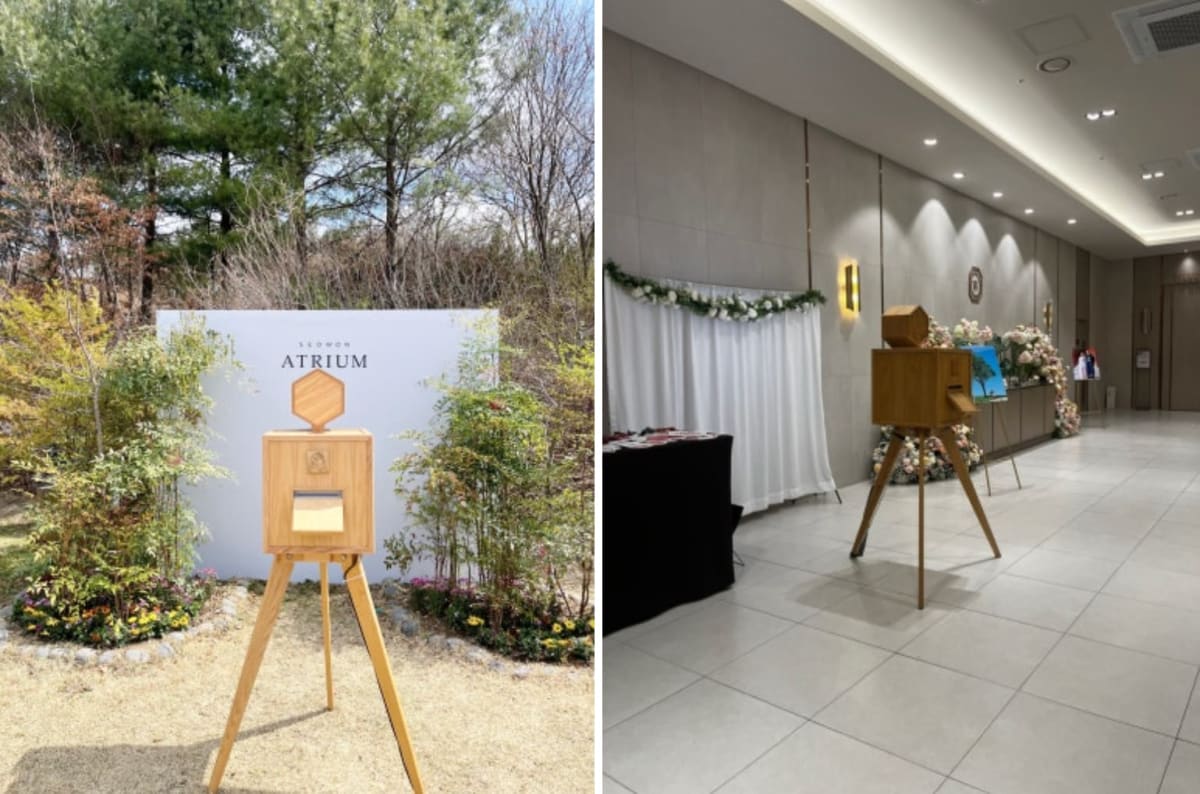 심플큐브 웨딩 포토부스 설치 사진