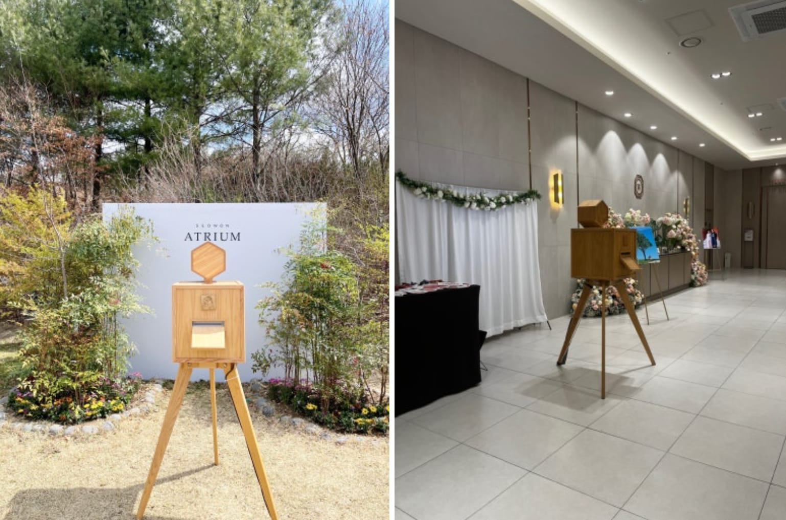 심플큐브 웨딩 포토부스 설치 사진