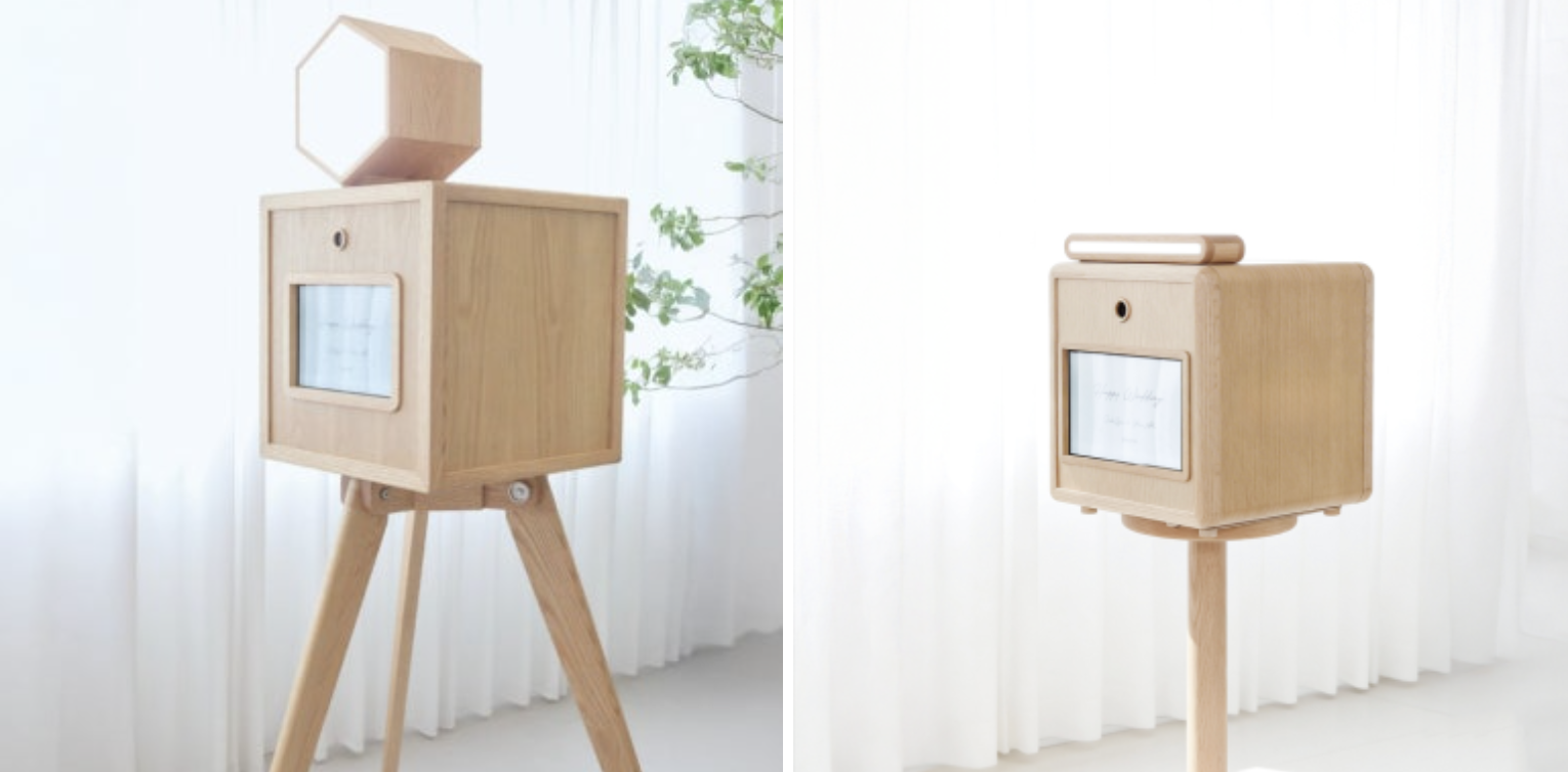 왼쪽: 심플큐브 포토부스 (컬러) | 오른쪽: 심플큐브 그레이 (흑백)