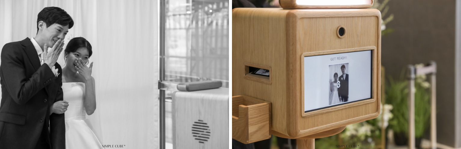 웨딩포토부스 그레이 신랑 신부님 사진 촬영 후기