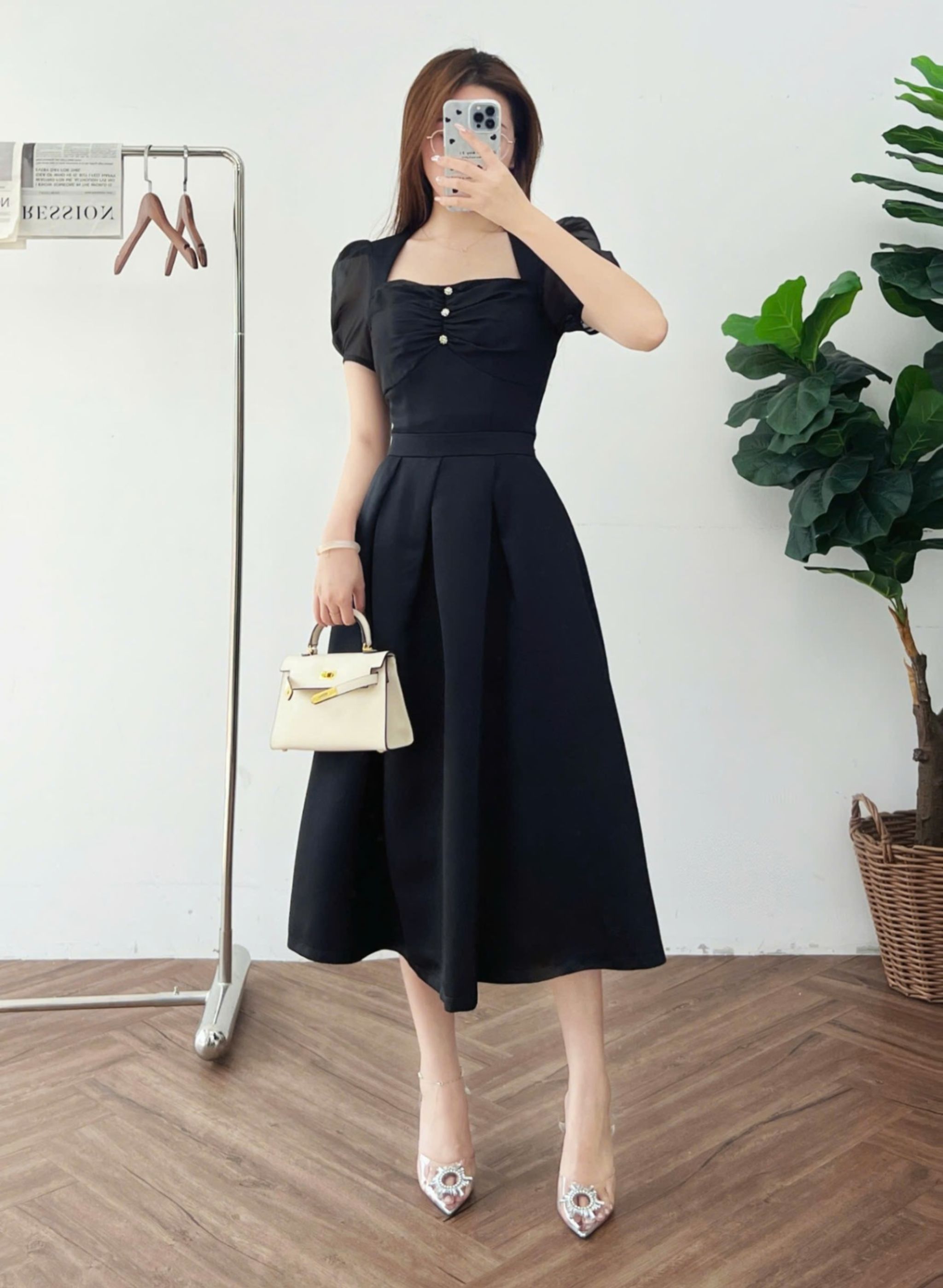 Váy tay phồng phối Kira