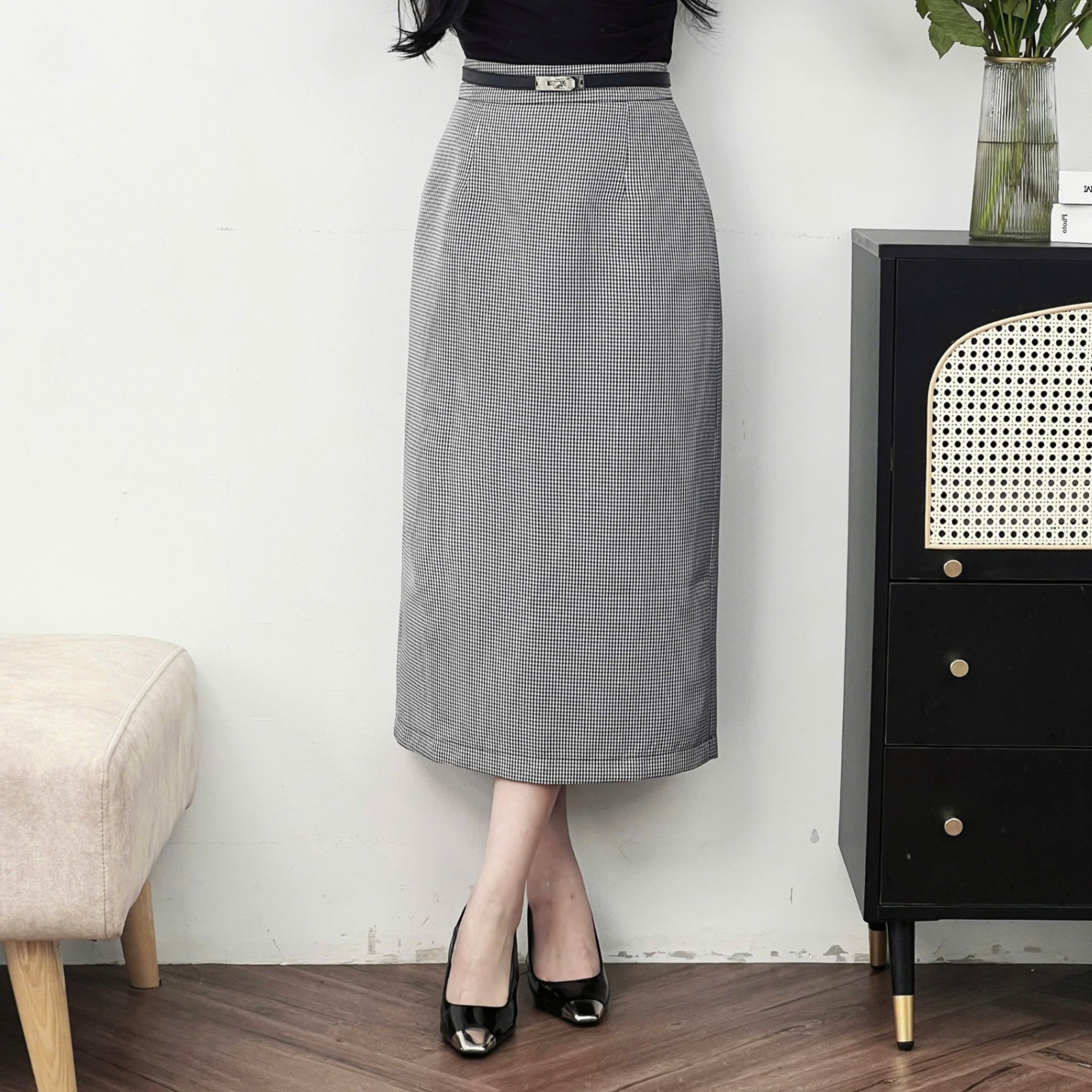 Chân váy kẻ chéo Lucie