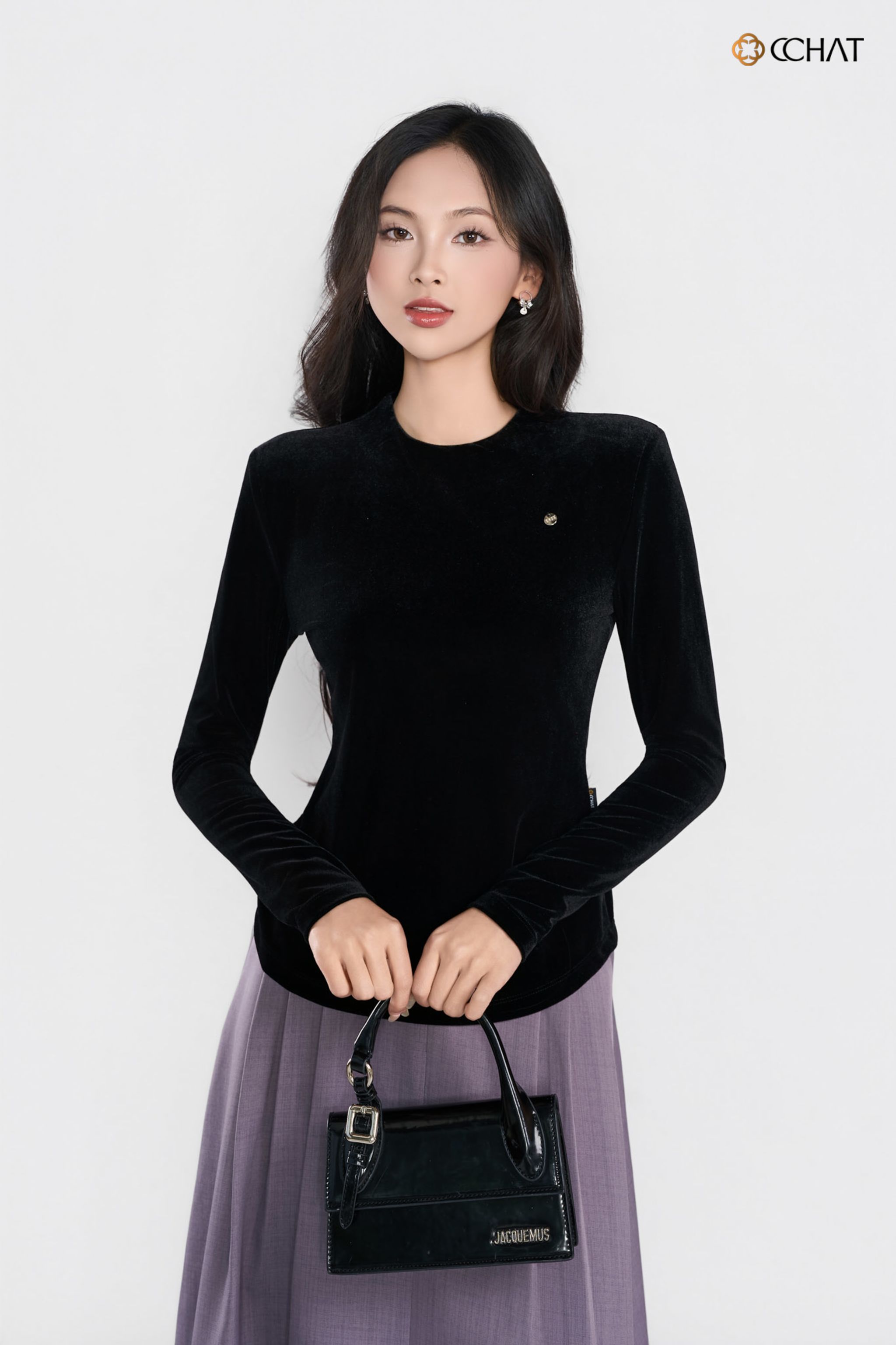 Áo nhung độn vai