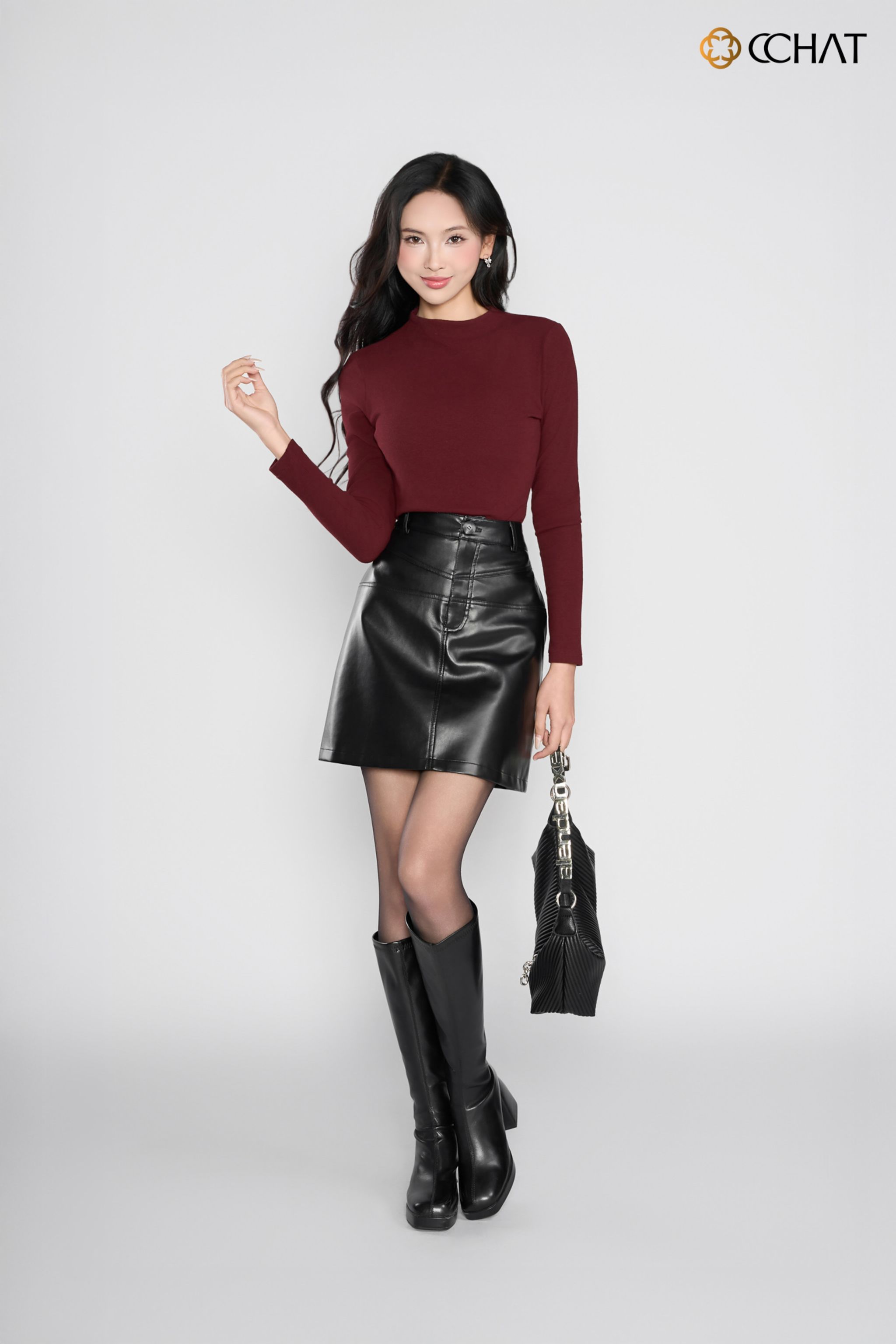 Chân váy da Carina