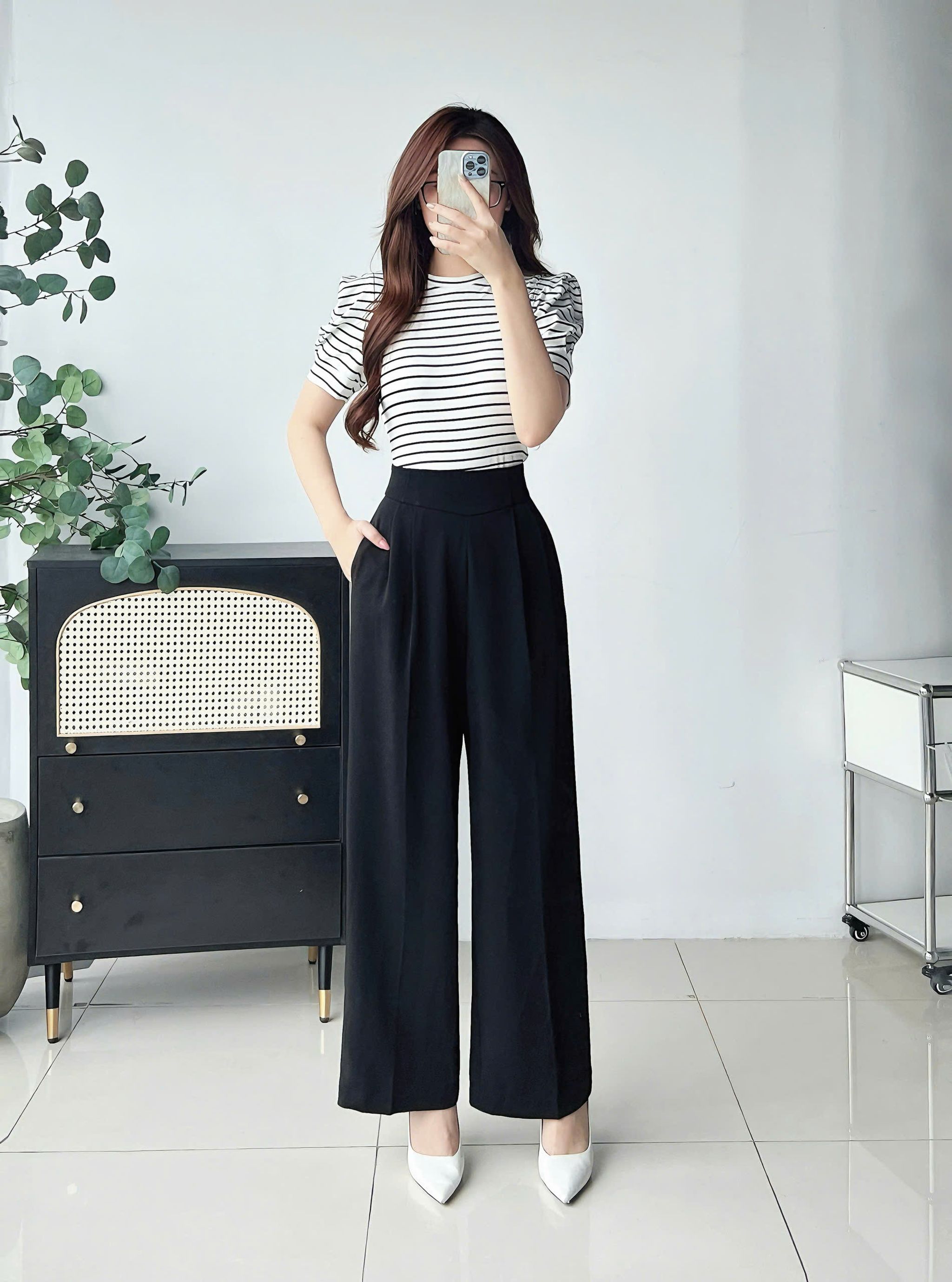 Quần cạp cao bổ kiểu