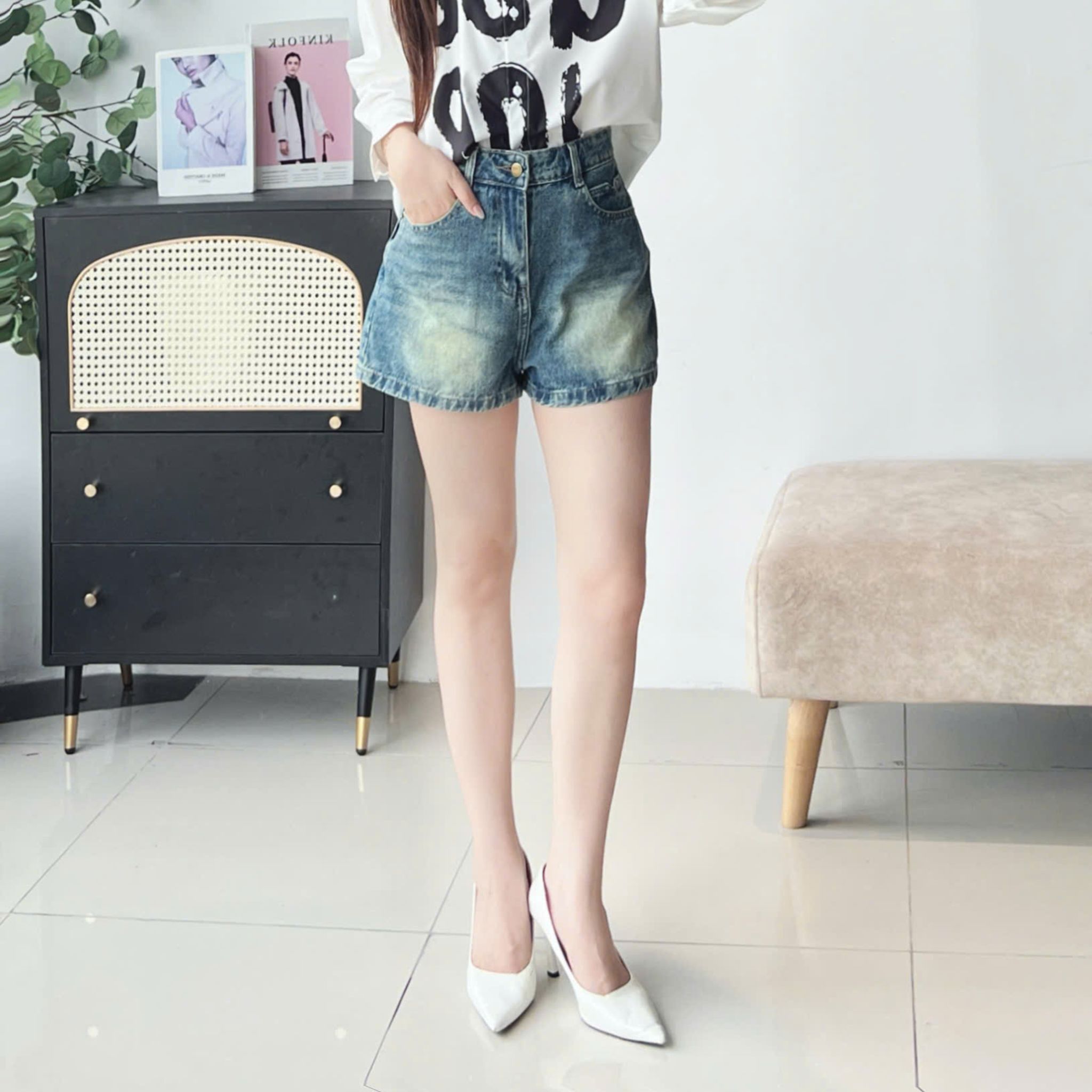 Quần shorts jeans Nolita