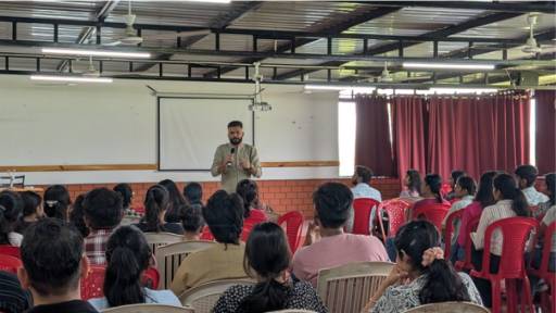 Rahuul R Patel teaching a classroom