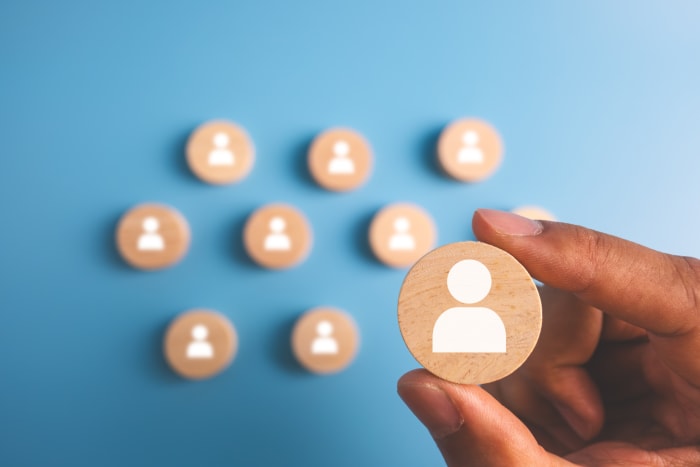 Illustration showing a small business owner building a team