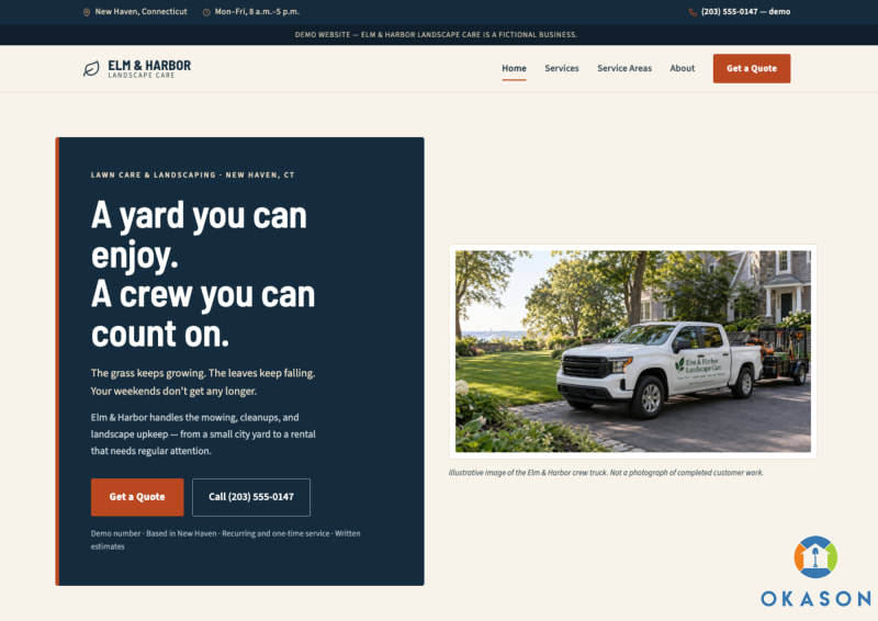 Classic and professional landscaping website design