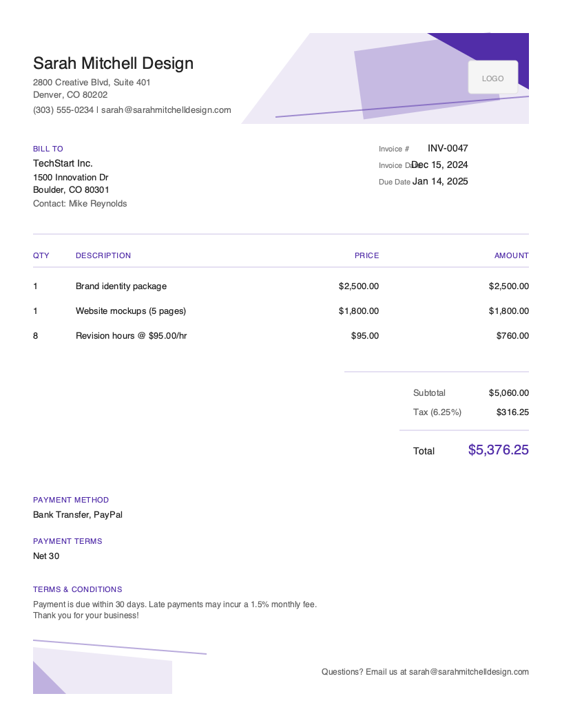 Freelance Invoice Template
