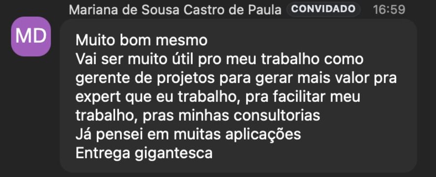 Depoimento de aluno do Workshop