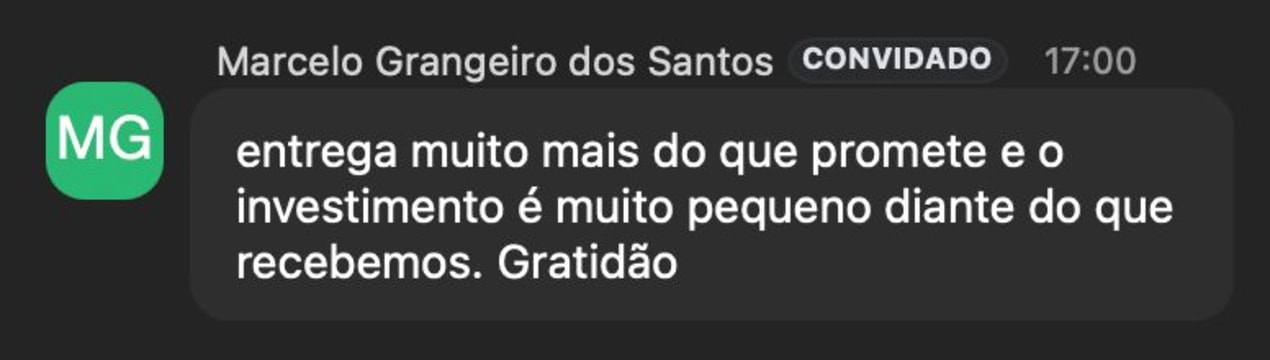Depoimento de aluno do Workshop