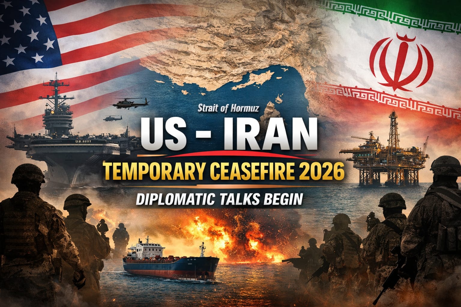 US Iran temporary ceasefire 2026 diplomatic talks Strait of Hormuz tension update Middle East security