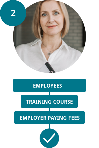 image of employee who has found a training course and has HR approval from her company