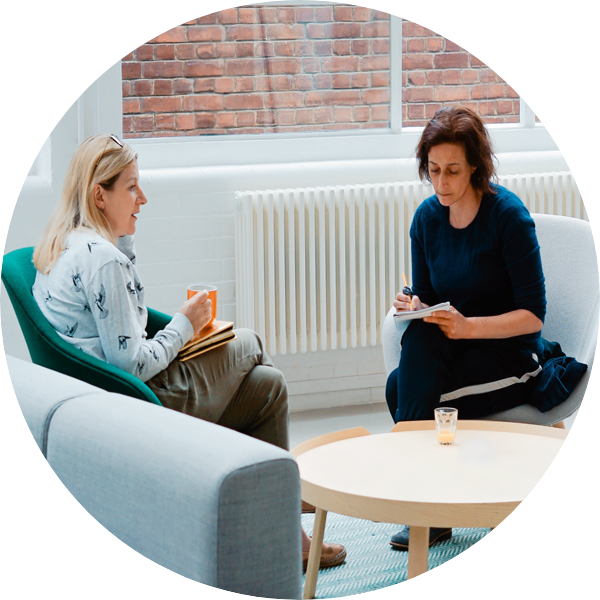 image of a woman in interview setting