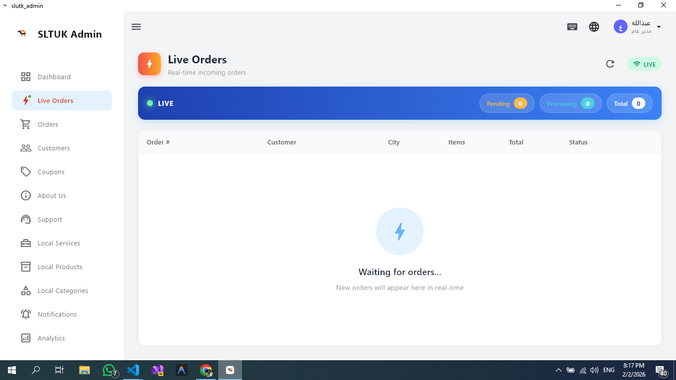 Saltk Admin Dashboard