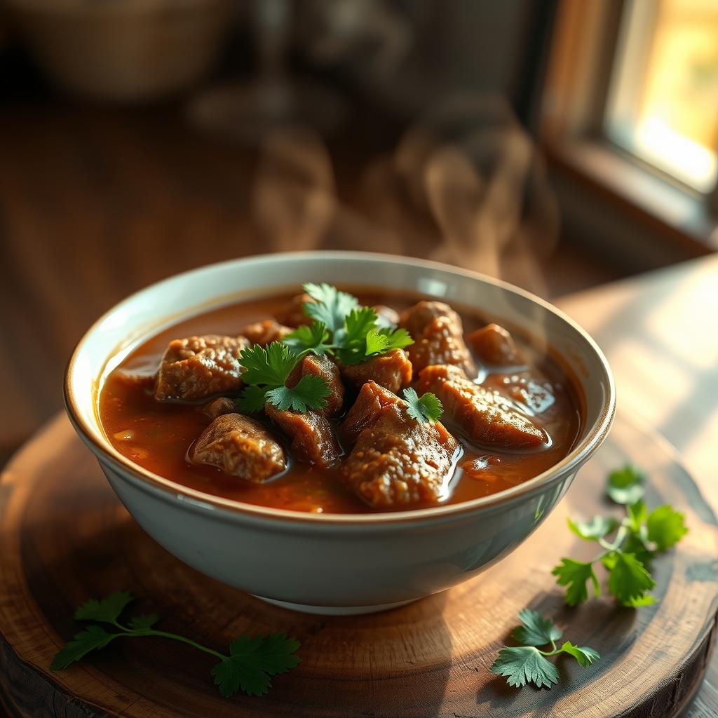 Close-up of tender beef curry