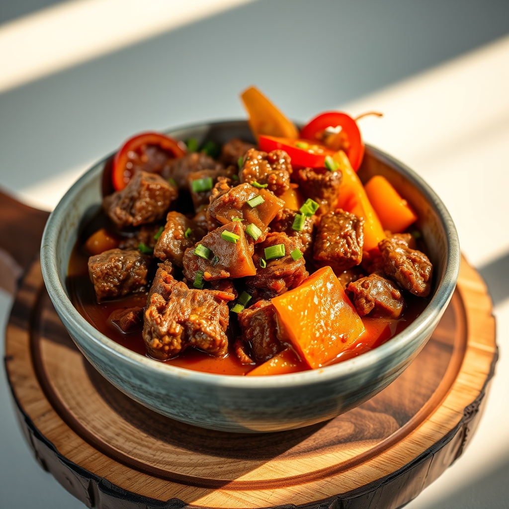 Beef Mechado in a serving dish