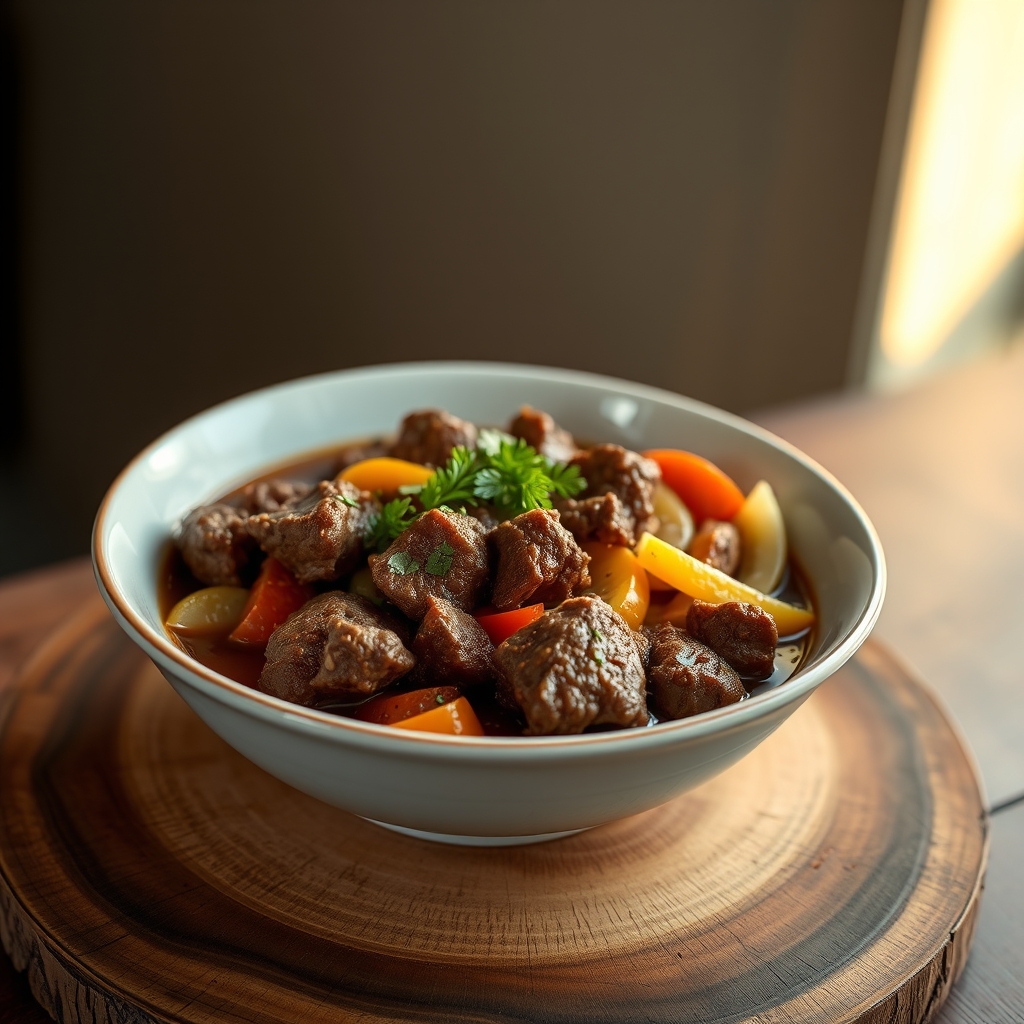 Beef Mechado with potatoes and carrots