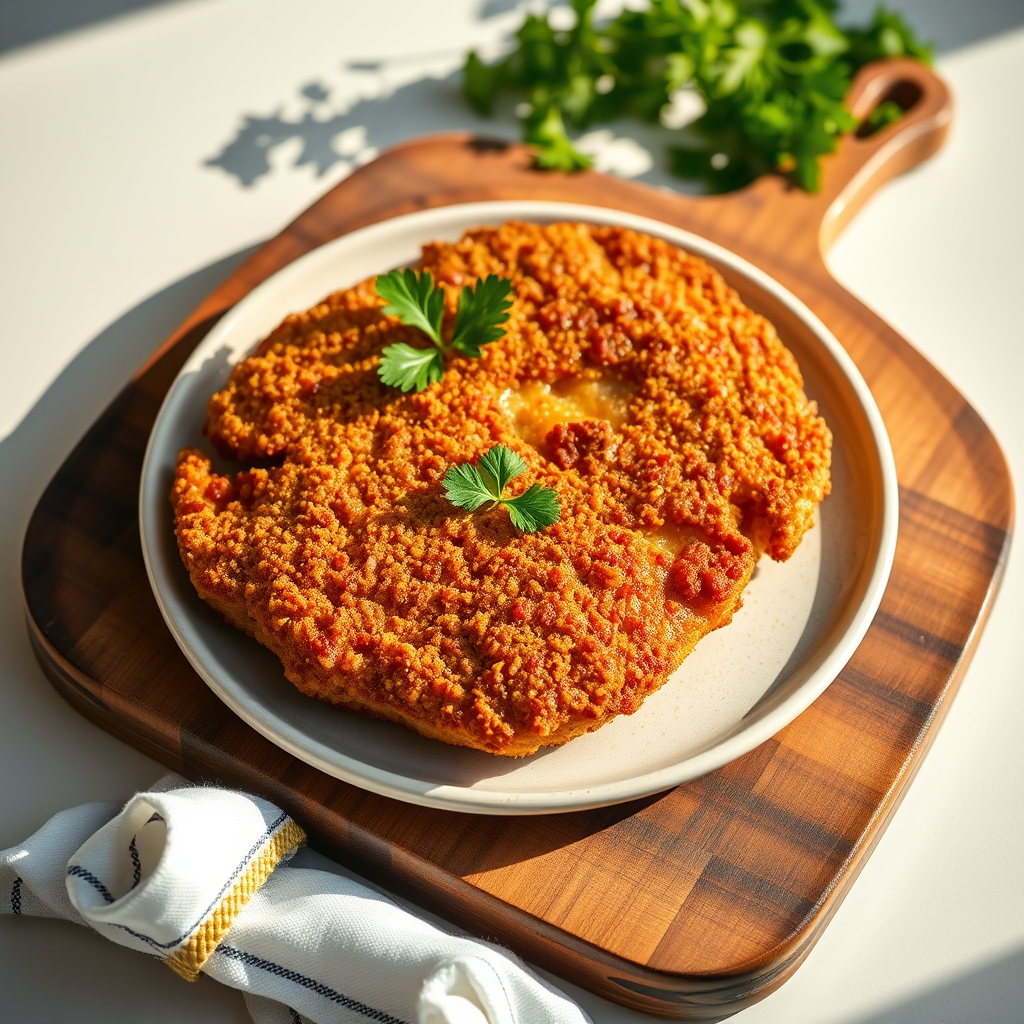 Beef Milanesa on a plate
