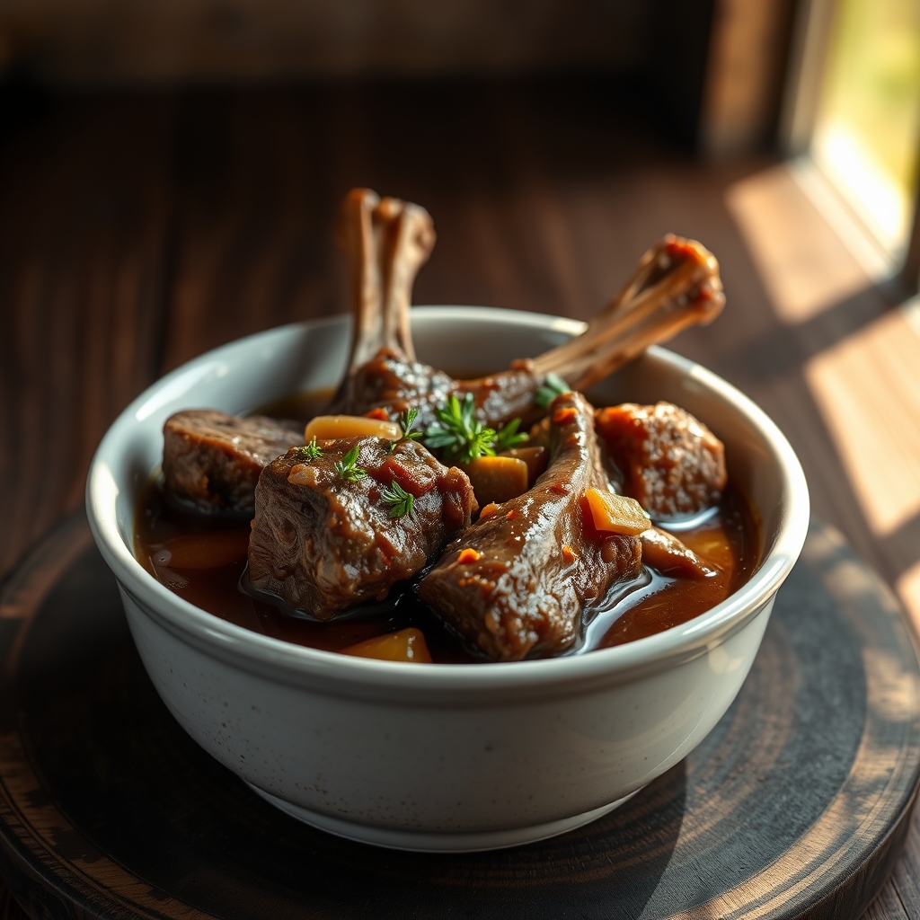 Shredded beef neck bone meat for serving