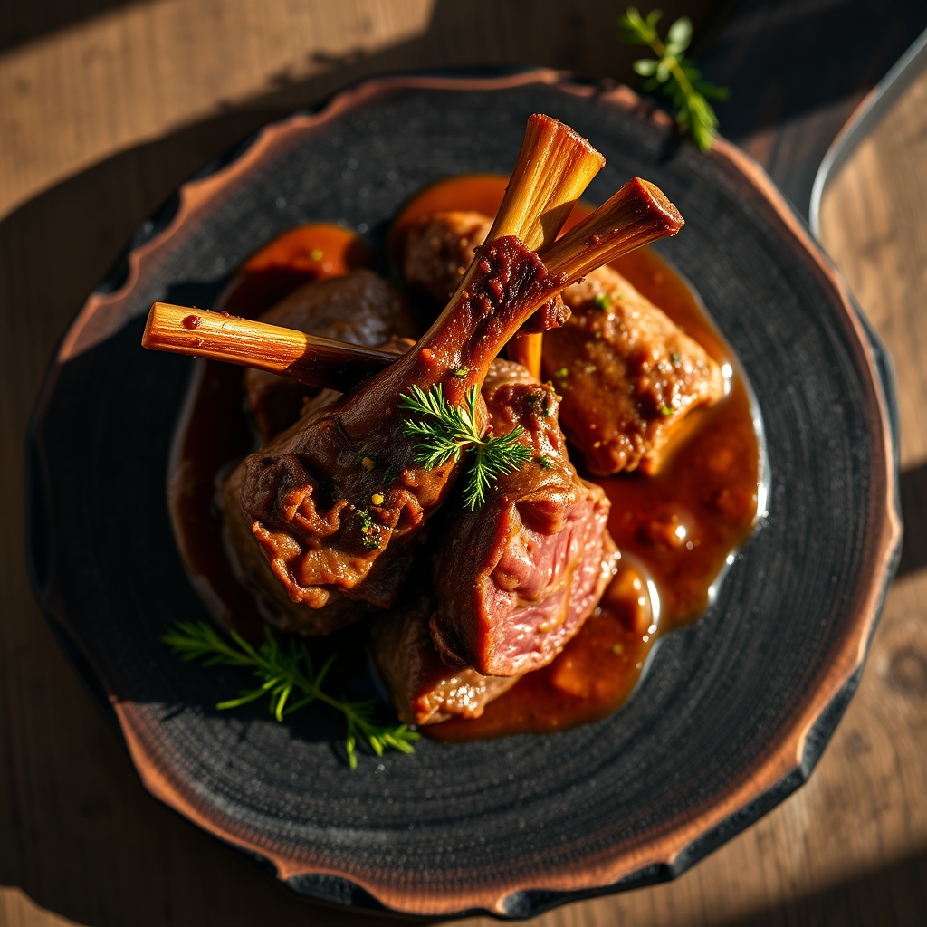 Beautifully braised Beef Osso Buco with gremolata