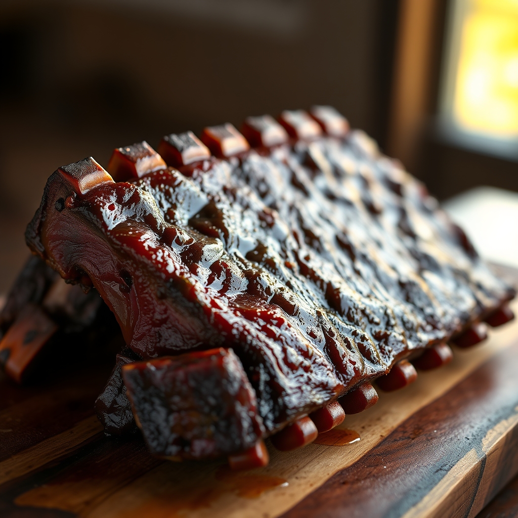 Close up of tender beef ribs