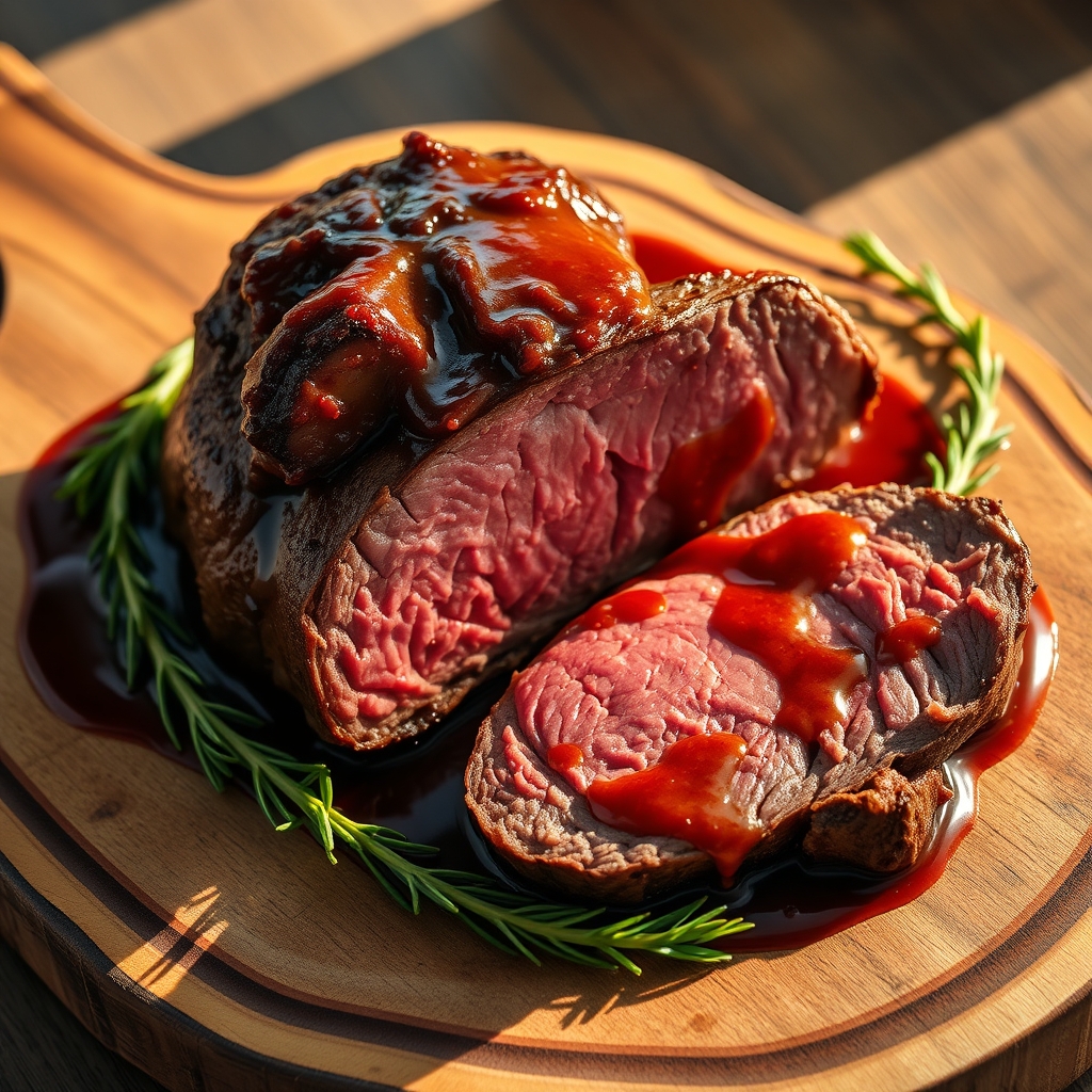 Tender beef sirloin in a crock pot