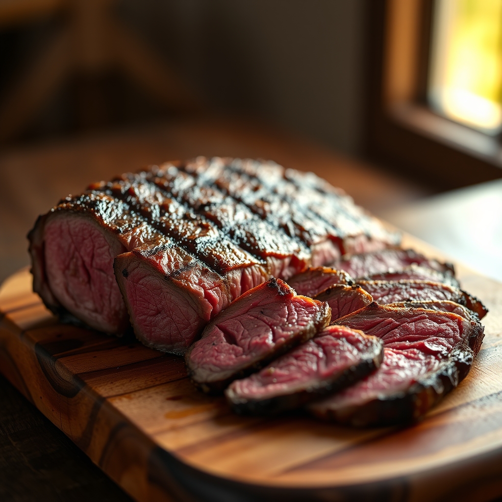 Basting a pan-seared sirloin steak