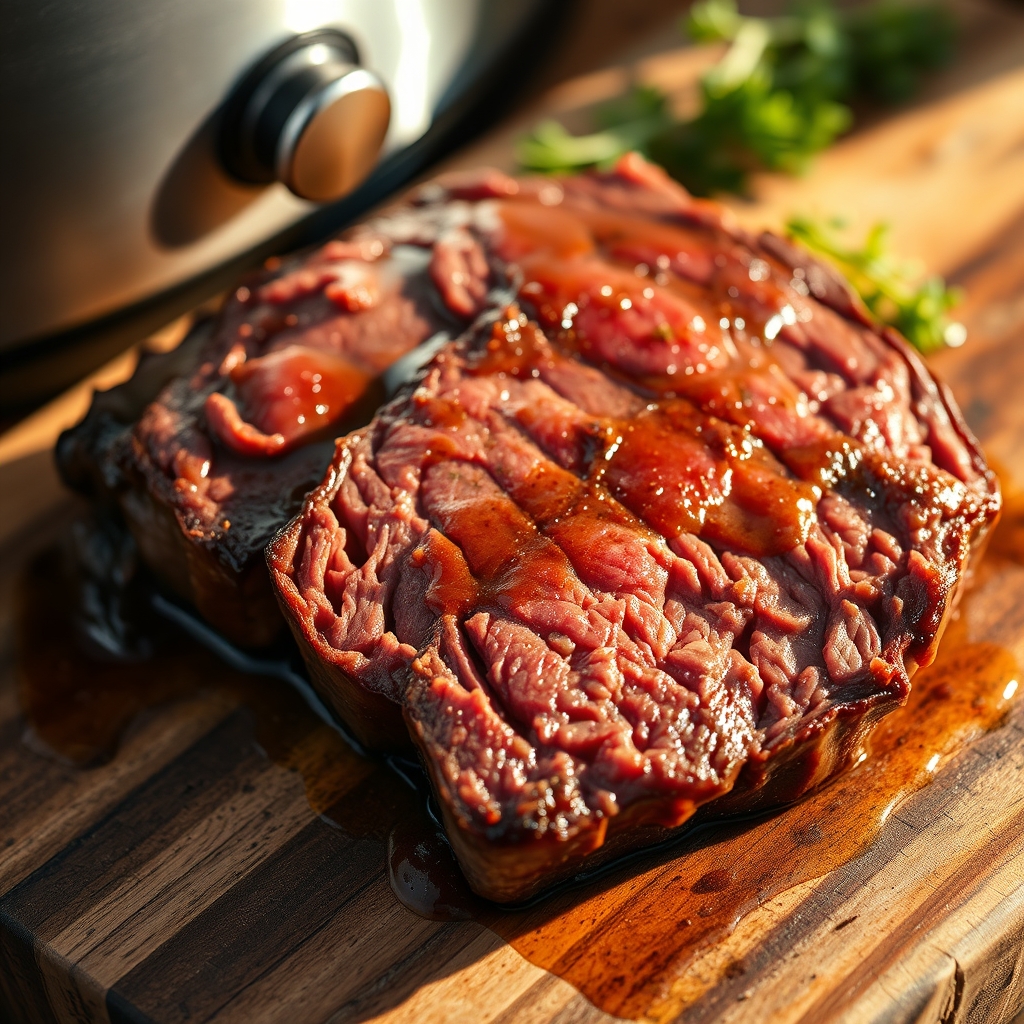 Tender Sirloin Steak in Crock Pot