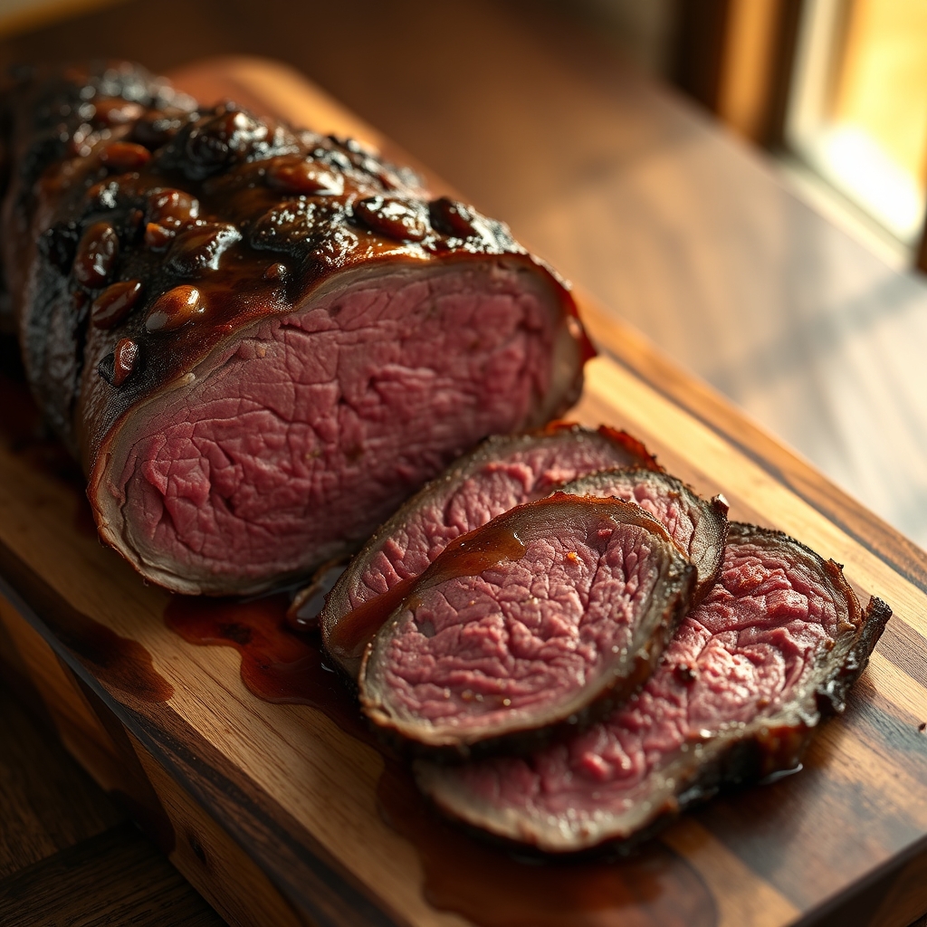 Sliced Beef Sirloin Tip Roast with Gravy
