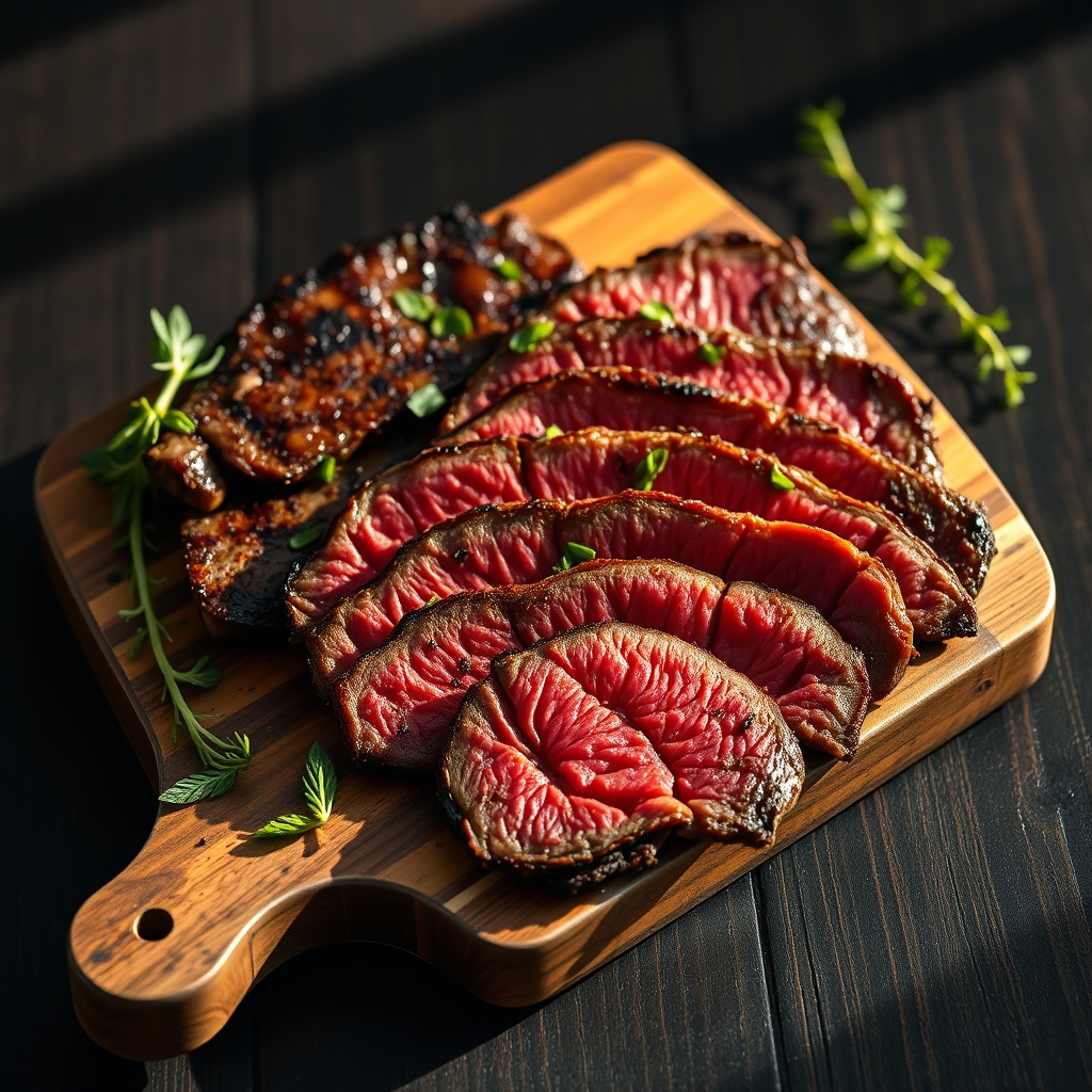 Deliciously grilled skirt steak